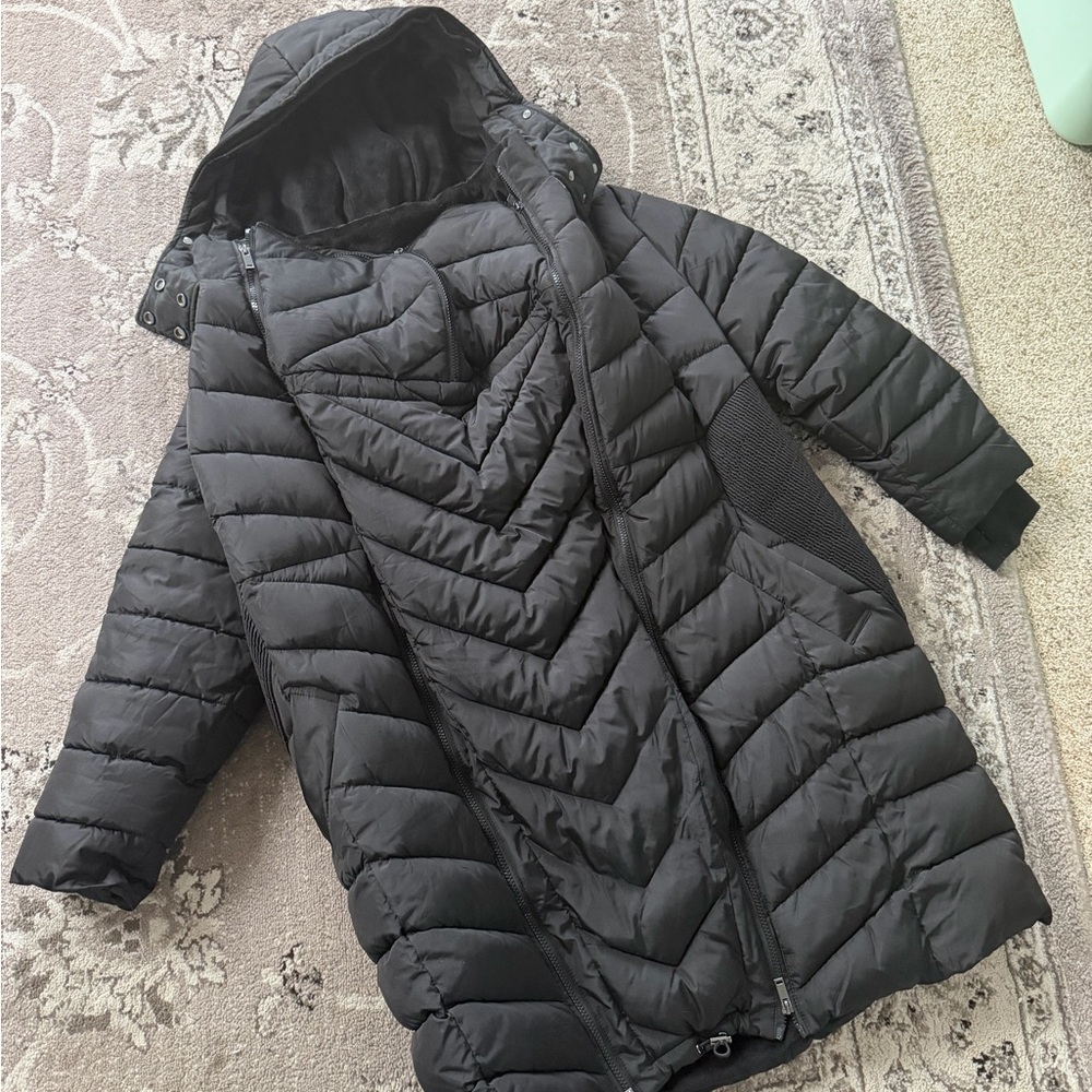 Seraphine Black Puffer Maternity Jacket